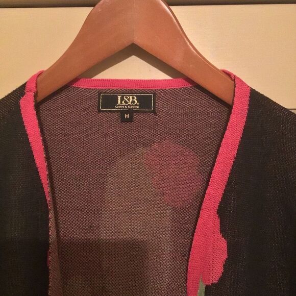 Lucky & Blessed Pink and Green Cactus Sweater Cardigan - Picture 4 of 5